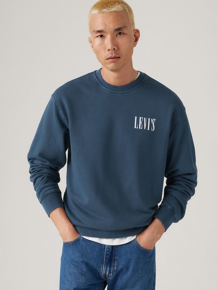 Levi's® Blue Relaxed Graphic Print Crew Sweatshirt - Image 1 of 6