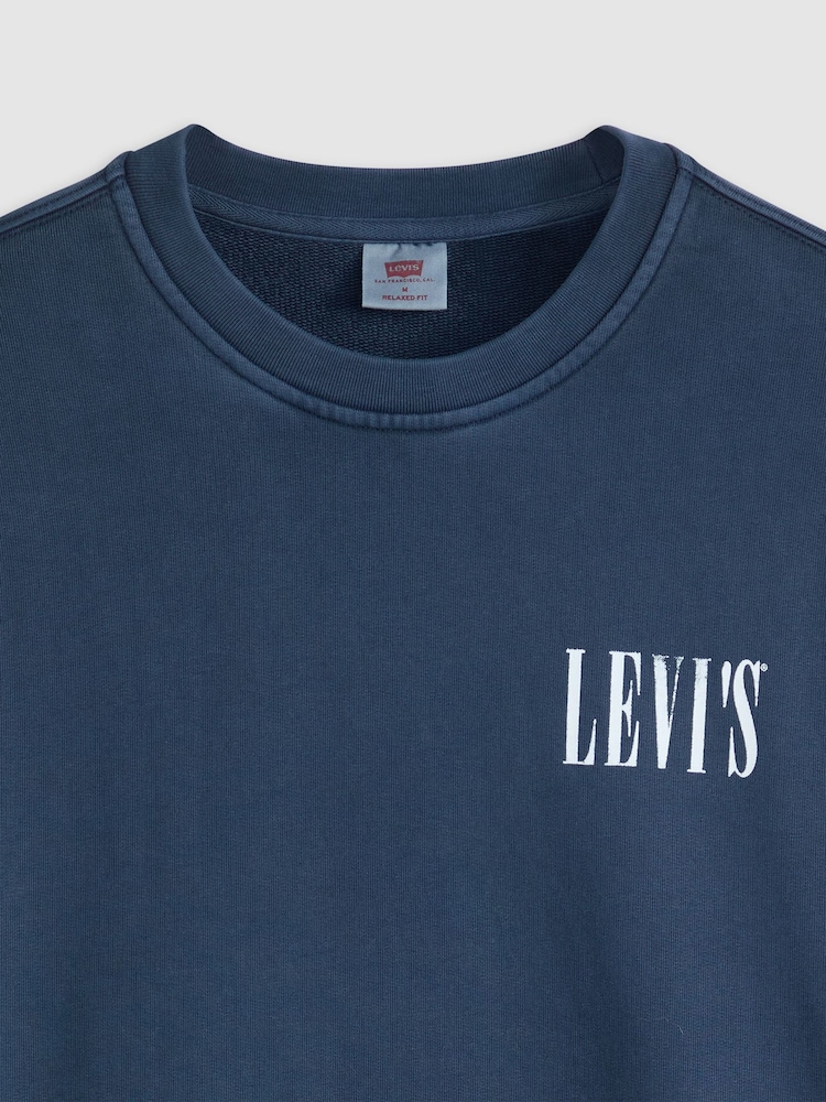 Levi's® Blue Relaxed Graphic Print Crew Sweatshirt - Image 6 of 6