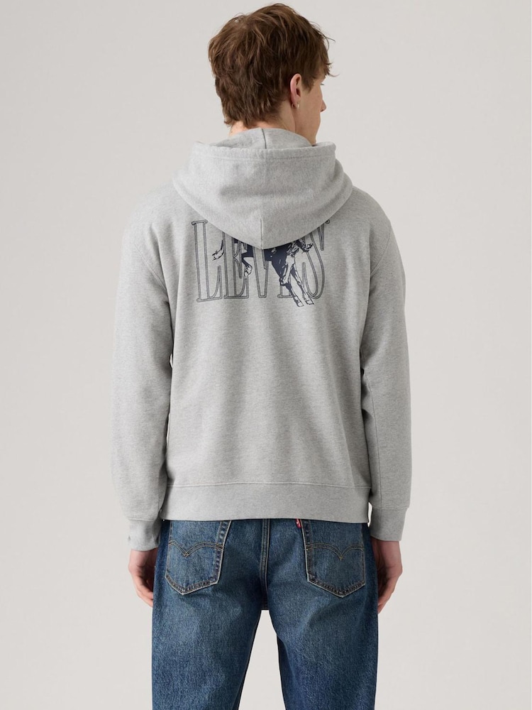 Levi's Grey Relaxed Backprint Hoodie - Image 2 of 6