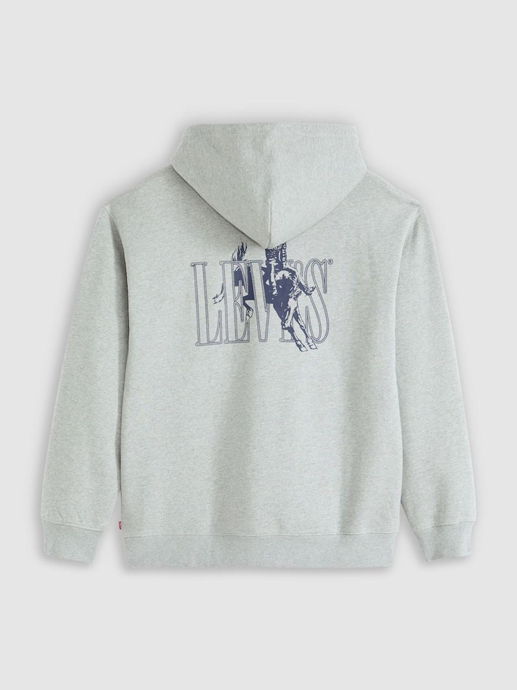Levi's Grey Relaxed Backprint Hoodie - Image 6 of 6