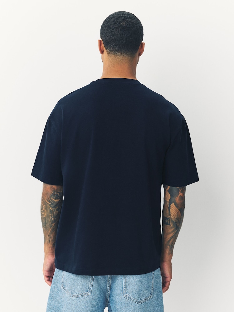 Navy Copenhagen Regular Fit Graphic Print Heavy Weight T-Shirt - Image 2 of 8