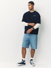 Navy Copenhagen Regular Fit Graphic Print Heavy Weight T-Shirt - Image 3 of 8