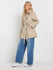M&Co Natural Petite Short Dipped Back Trench Coat - Image 2 of 5