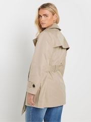 M&Co Natural Petite Short Dipped Back Trench Coat - Image 4 of 5