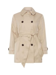 M&Co Natural Petite Short Dipped Back Trench Coat - Image 5 of 5