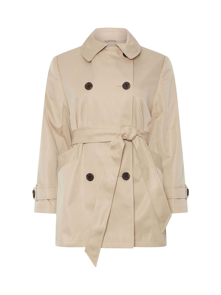 M&Co Natural Petite Short Dipped Back Trench Coat - Image 5 of 5