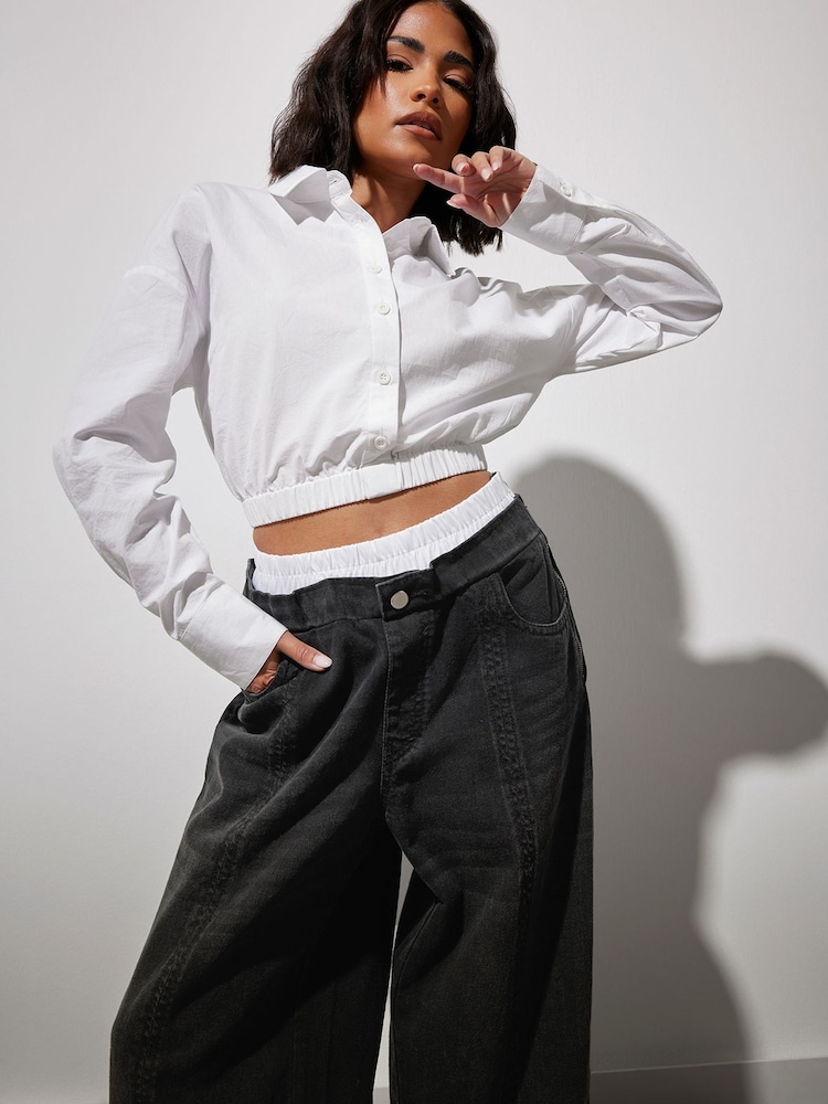 PixieGirl Petite White Elastic Waist Shirt - Image 4 of 6