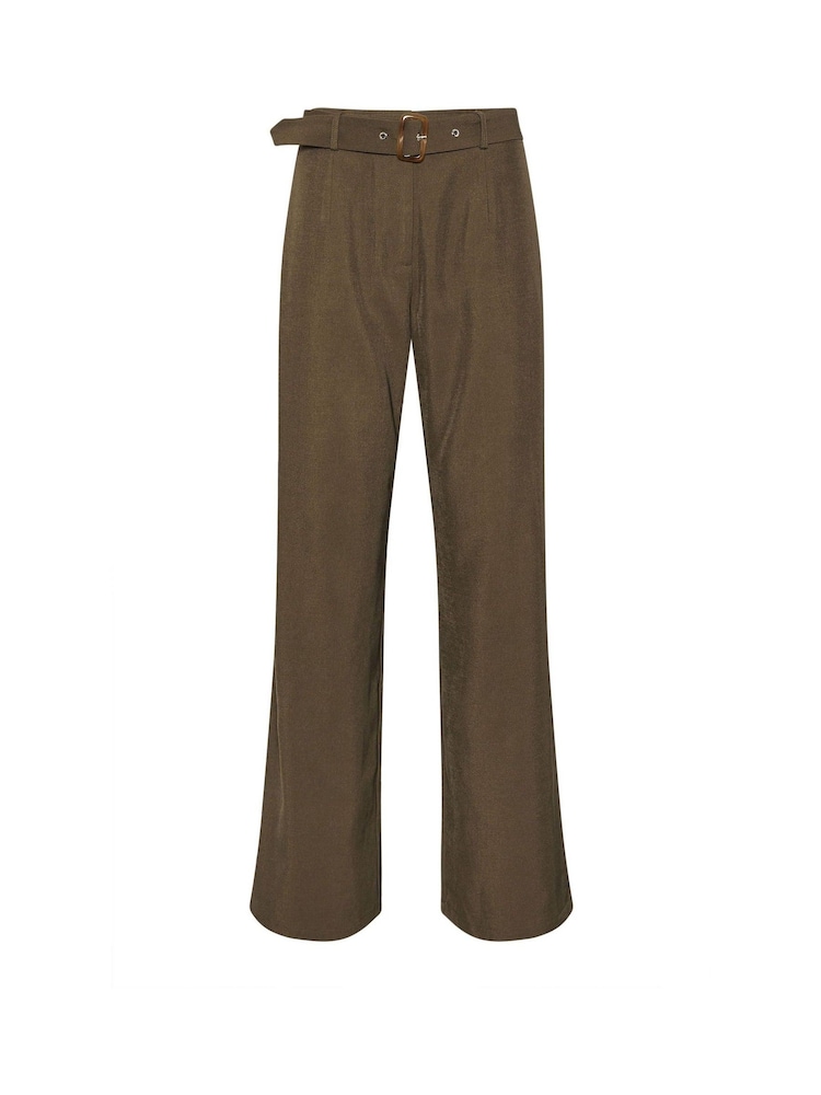 Long Tall Sally Brown Wide Leg Belted Trousers - Image 1 of 1