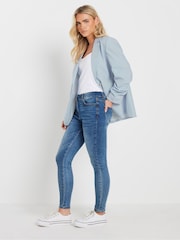 M&Co White Petite Stripe Seersucker Blazer - Image 2 of 5