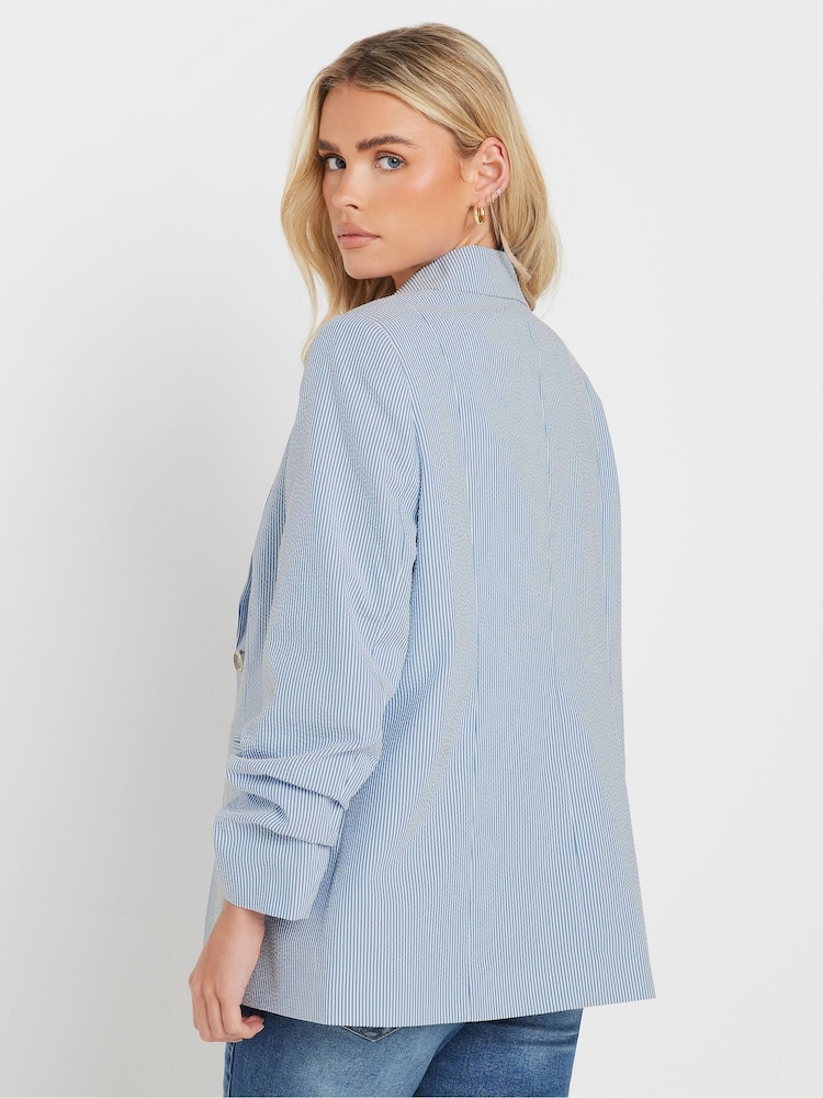 M&Co White Petite Stripe Seersucker Blazer - Image 4 of 5