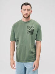 Khaki Green Pink Floyd - Corte estándar - Camiseta con estampado gráfico de banda - Imagen 3 de 8