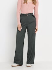 Long Tall Sally Grey Wide Leg Belted Trousers - Image 1 of 4