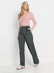 Long Tall Sally Grey Wide Leg Belted Trousers - Image 3 of 4