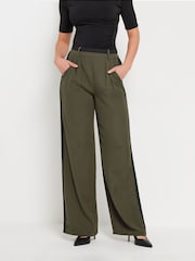 Long Tall Sally Green Side Stripe Wide Leg Trousers - Image 2 of 6