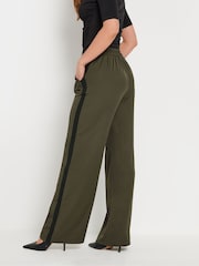 Long Tall Sally Green Side Stripe Wide Leg Trousers - Image 4 of 6