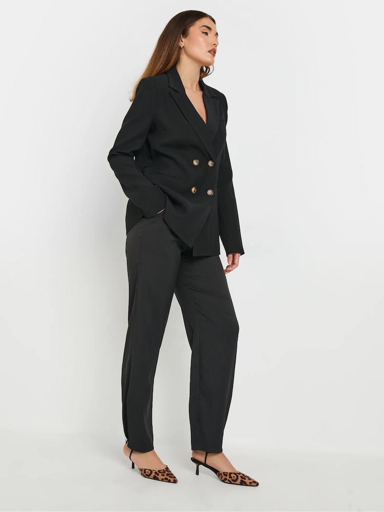 Long Tall Sally Black Pleated Barrel Trousers - Image 3 of 5