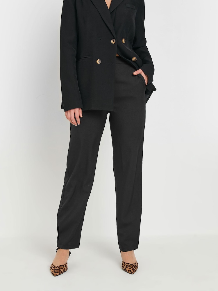 Long Tall Sally Black Pleated Barrel Trousers - Image 4 of 5