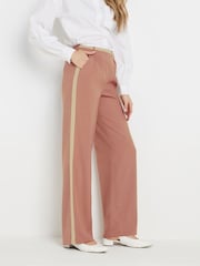 Long Tall Sally Pink Side Stripe Wide Leg Trousers - Image 2 of 5
