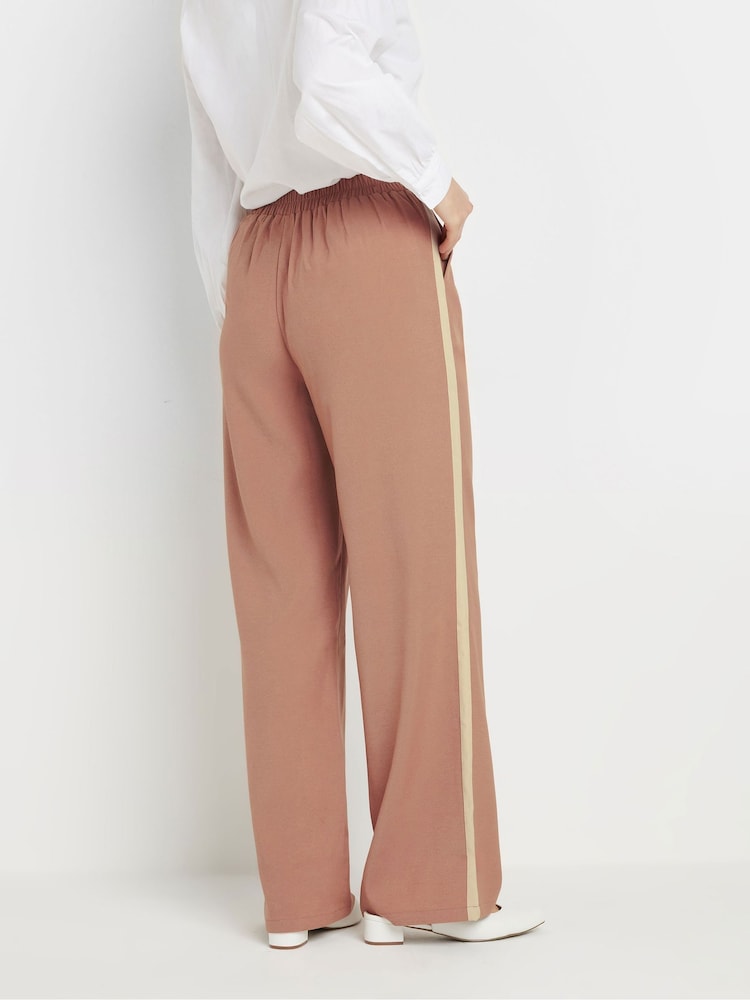 Long Tall Sally Pink Side Stripe Wide Leg Trousers - Image 3 of 5