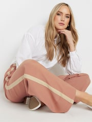 Long Tall Sally Pink Side Stripe Wide Leg Trousers - Image 4 of 5
