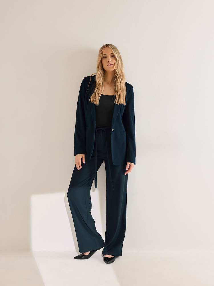 Long Tall Sally Blue Tie Waist Trousers - Image 1 of 5