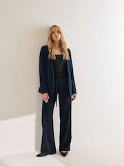 Long Tall Sally Blue Tie Waist Trousers - Image 3 of 5