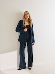 Long Tall Sally Blue Tie Waist Trousers - Image 4 of 5