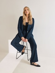 Long Tall Sally Blue Tie Waist Trousers - Image 5 of 5