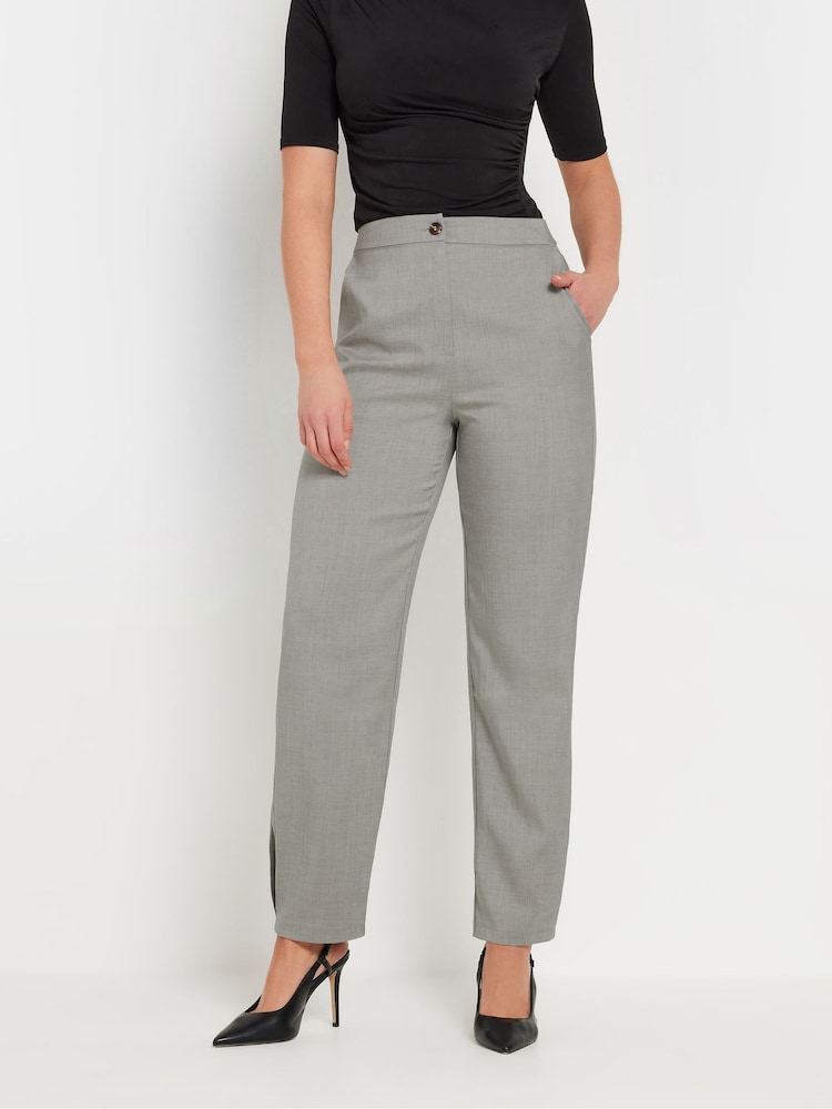 Long Tall Sally Grey Pleated Barrel Trousers - Image 2 of 5