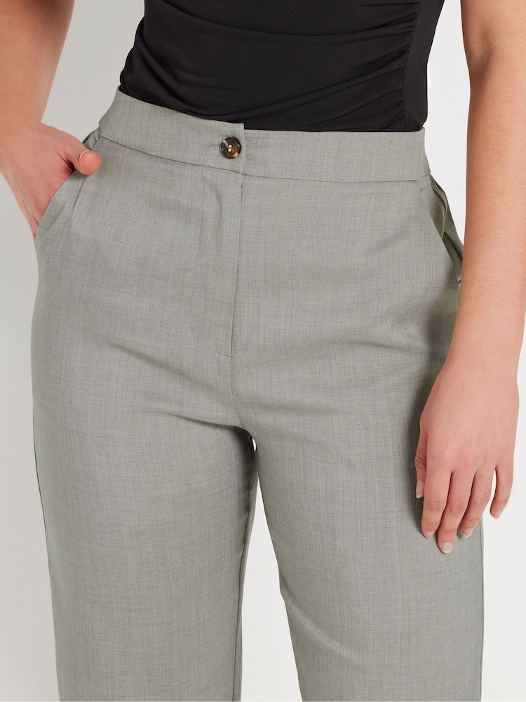 Long Tall Sally Grey Pleated Barrel Trousers - Image 3 of 5
