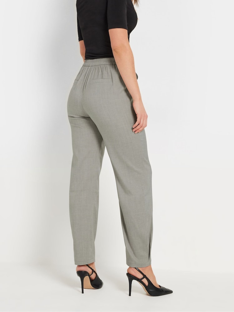 Long Tall Sally Grey Pleated Barrel Trousers - Image 4 of 5