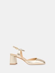 Whistles Gold Matilda Block Heel Shoes - Image 1 of 5