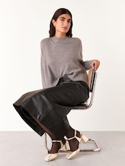 Whistles Gold Matilda Block Heel Shoes - Image 5 of 5
