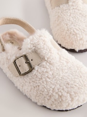Neutral Borg Leather Clogs - Image 4 of 5