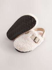 Neutral Borg Leather Clogs - Image 5 of 5