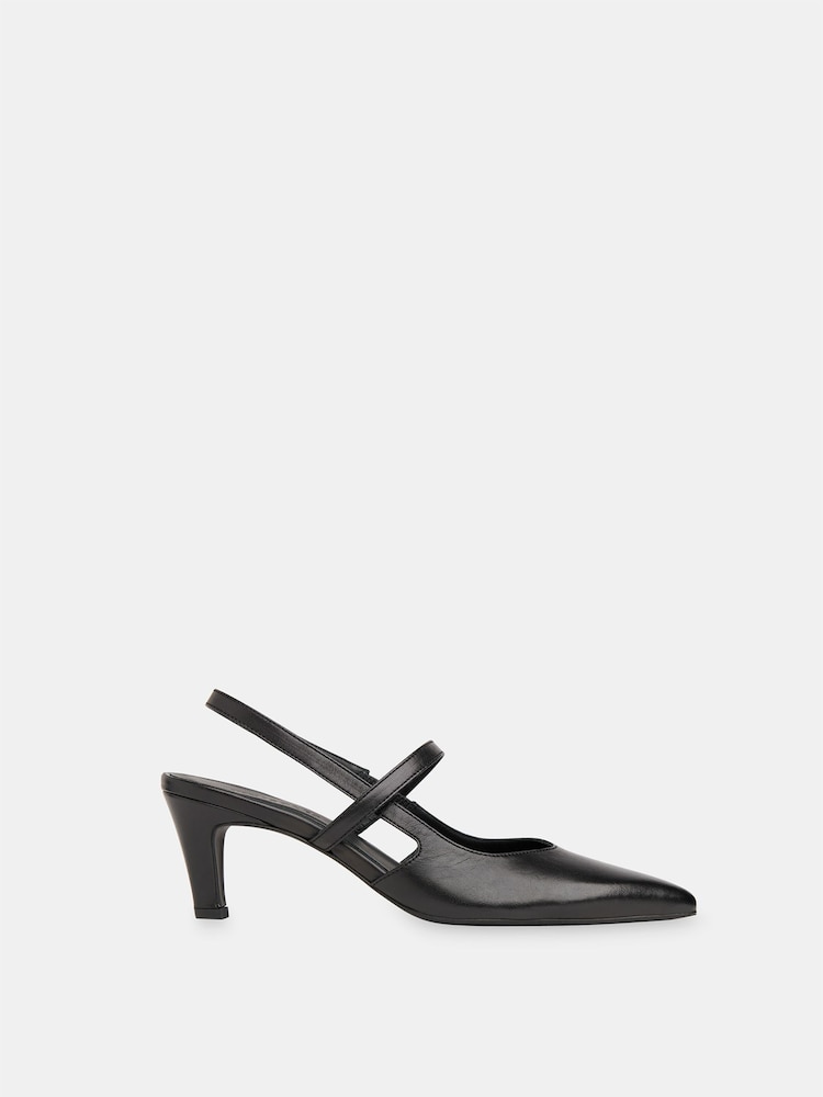 Whistles Black Cecily Slingback Heels - Image 2 of 4
