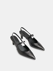 Whistles Black Cecily Slingback Heels - Image 3 of 4