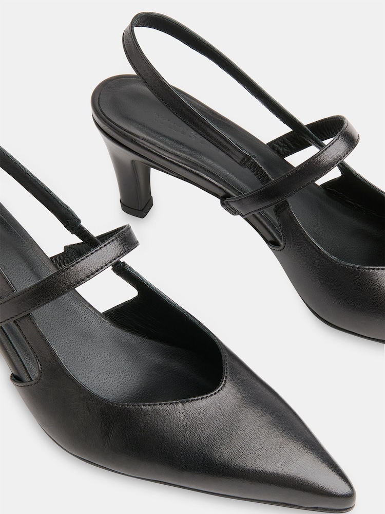 Whistles Black Cecily Slingback Heels - Image 4 of 4