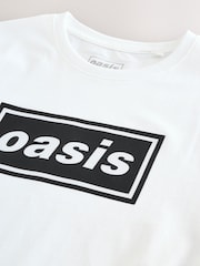 Biało-czarny - Oasis Graphic Band 100% Cotton T-Shirt - Image 7 of 7