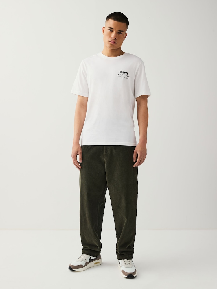 White 100% Cotton Alpine Formula 1 Licence Graphic T-Shirt - Image 2 of 7