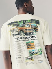 White Ford Bronco Licence Graphic 100% Cotton T-Shirt - Image 5 of 9