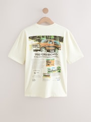 White Ford Bronco Licence Graphic 100% Cotton T-Shirt - Image 7 of 9