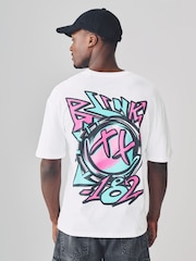 White Blink 182 - Ajustement régulier - T-shirt imprimé graphique Band - Image 1 de 9