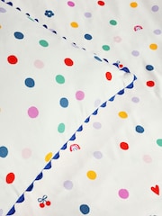 White Multi Spot Super Soft Brushed Cotton Duvet Cover and Pillowcase Set - Image 4 of 6