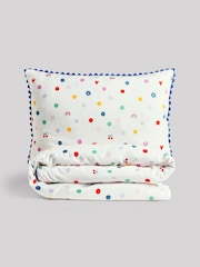 White Multi Spot Super Soft Brushed Cotton Duvet Cover and Pillowcase Set - Image 6 of 6