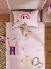 Lilac Unicorn Fairy Castle Duvet Cover and Pillowcase Set - Image 2 of 8