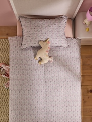 Lilac Unicorn Fairy Castle Duvet Cover and Pillowcase Set - Image 3 of 8