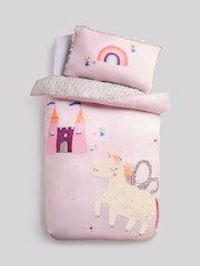 Lilac Unicorn Fairy Castle Duvet Cover and Pillowcase Set - Image 6 of 8