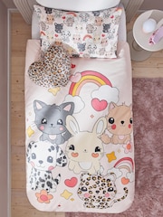 Printed Polycotton Duvet Cover and Pillowcase Bedding Set - Image 3 of 8