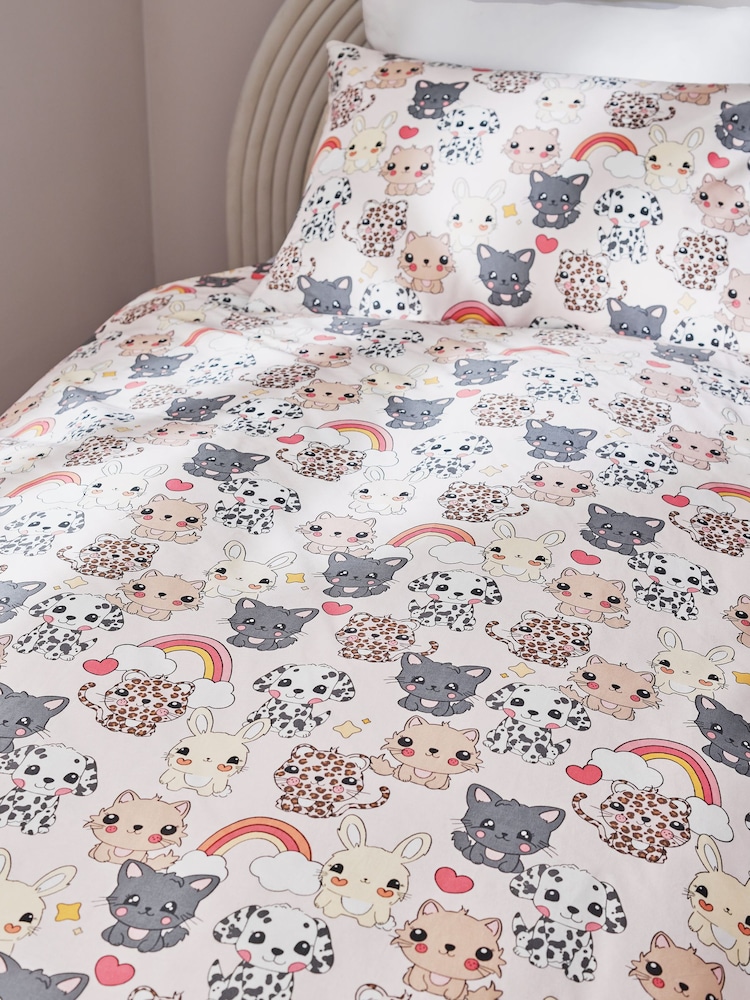 Bettwäsche-Set mit Print, bestehend aus Bettbezug und Kissenbezug aus Polyester/Baumwoll-Mischgewebe - Bild 8 von 8 Bettwäsche-Set mit Print, bestehend aus Bettbezug und Kissenbezug aus Polyester/Baumwoll-Mischgewebe - Bild 8 von 8